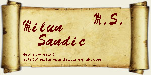 Milun Sandić vizit kartica